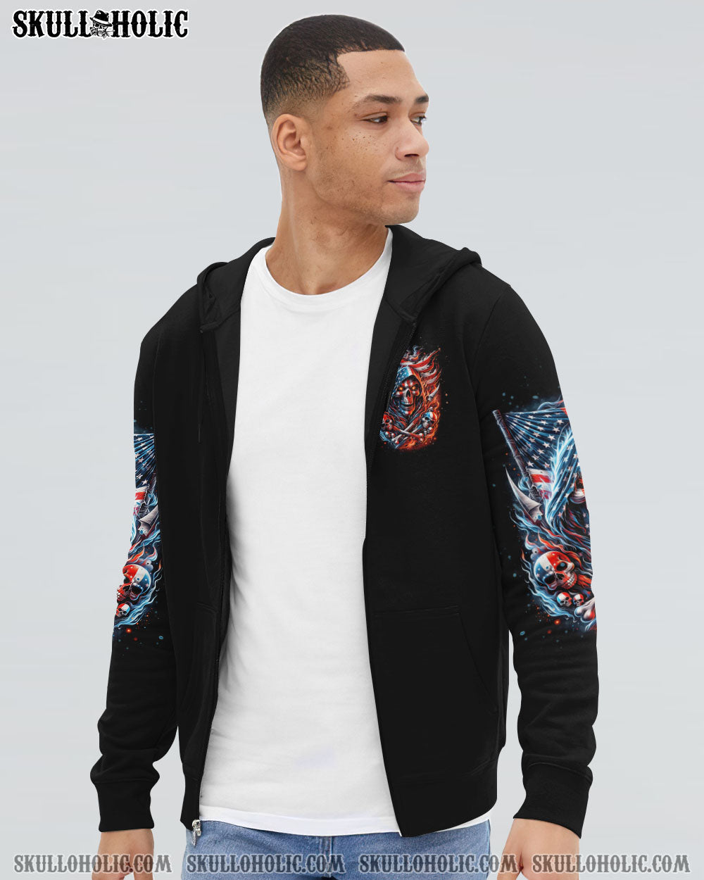 AMERICA LIVE IT LOVE IT OR GET THE HELL OUT SKULL ALL OVER PRINT – TLNT0111231