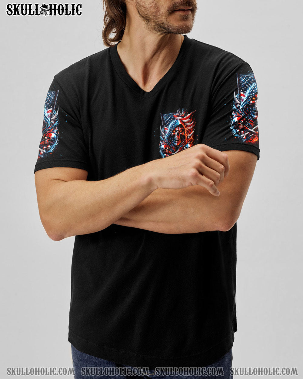 AMERICA LIVE IT LOVE IT OR GET THE HELL OUT SKULL ALL OVER PRINT – TLNT0111231