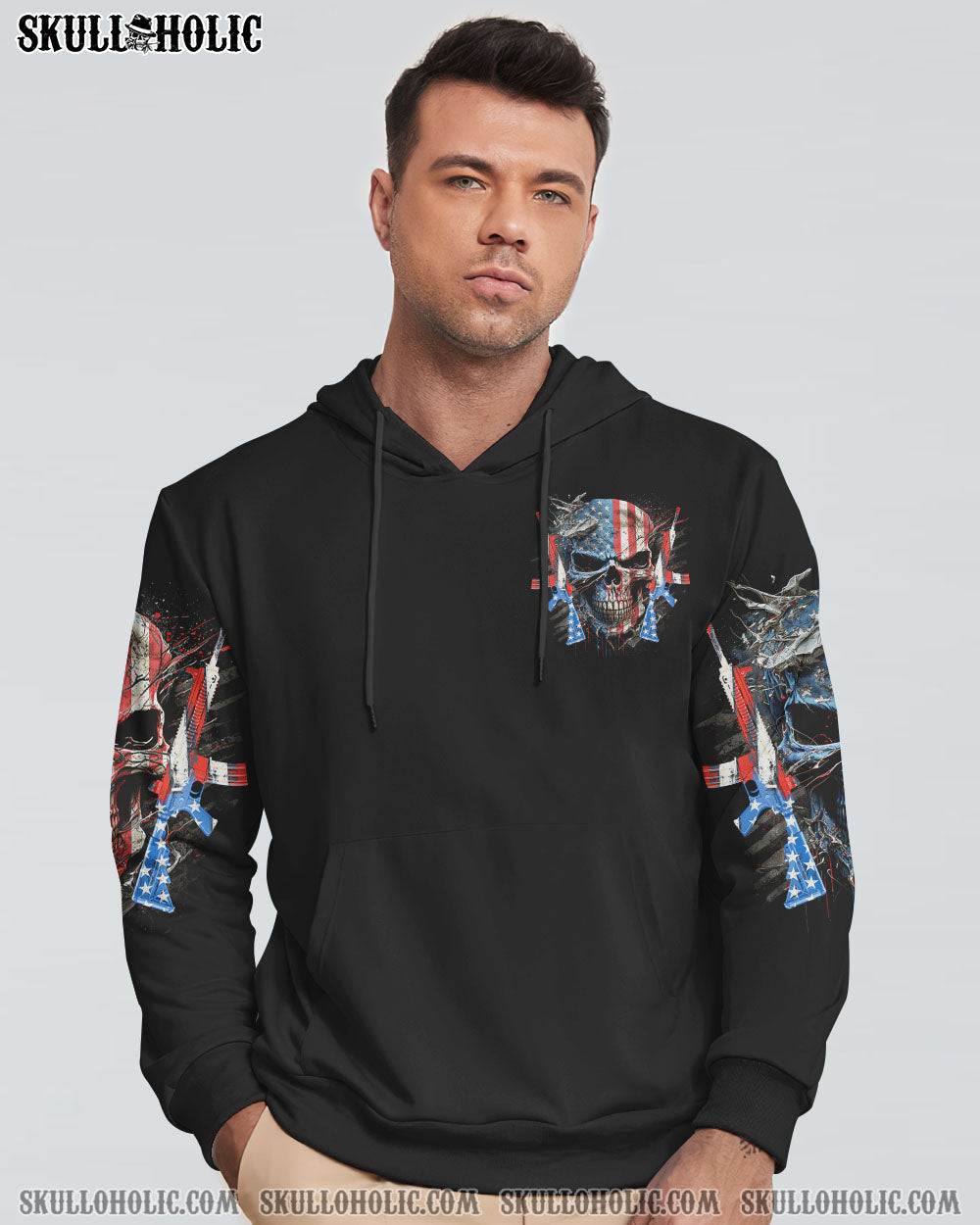 AMERICA LIVE IT LOVE IT OR GET THE HELL OUT SKULL ALL OVER PRINT – YHHN0903232