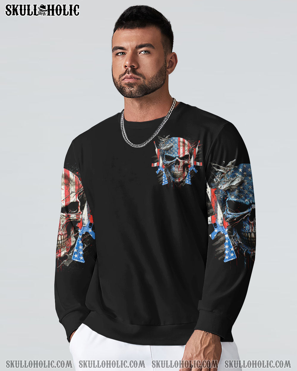 AMERICA LIVE IT LOVE IT OR GET THE HELL OUT SKULL ALL OVER PRINT – YHHN0903232