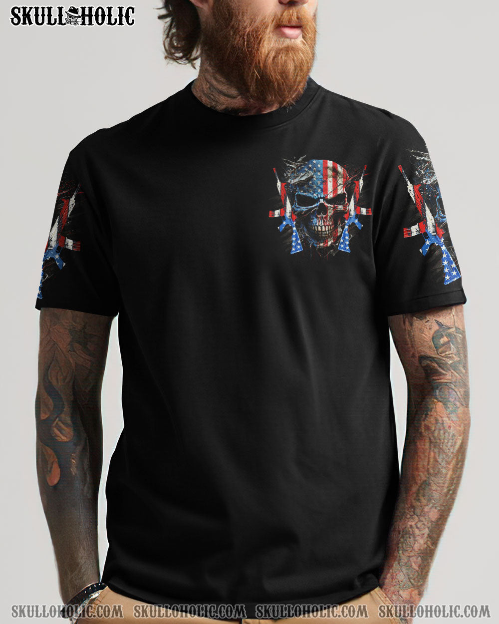 AMERICA LIVE IT LOVE IT OR GET THE HELL OUT SKULL ALL OVER PRINT – YHHN0903232