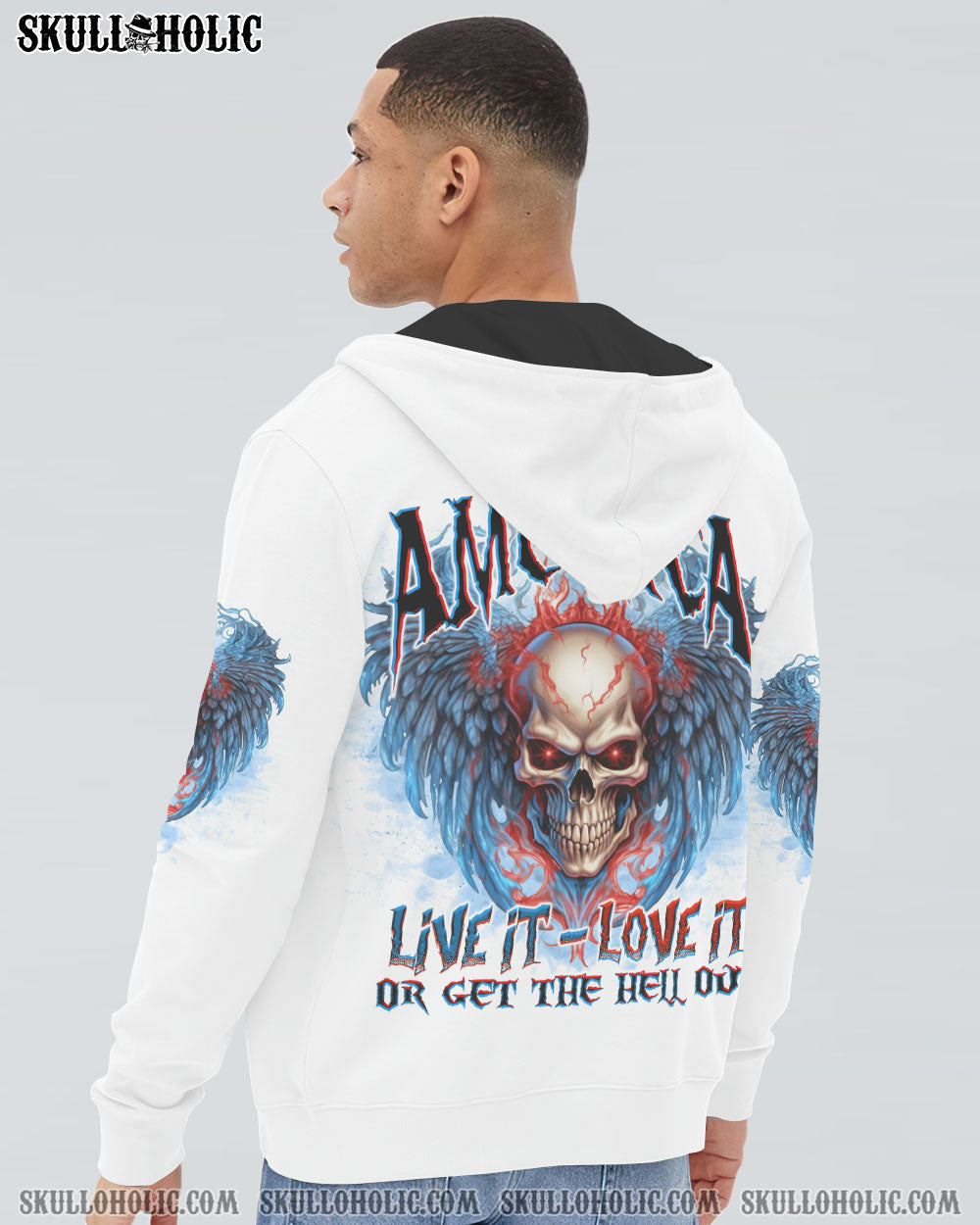 AMERICA LIVE IT LOVE IT OR GET THE HELL OUT SKULL WINGS ALL OVER PRINT – TLNO1505232