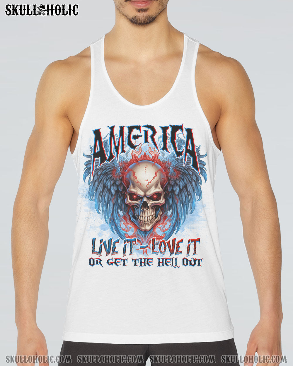 AMERICA LIVE IT LOVE IT OR GET THE HELL OUT SKULL WINGS ALL OVER PRINT – TLNO1505232