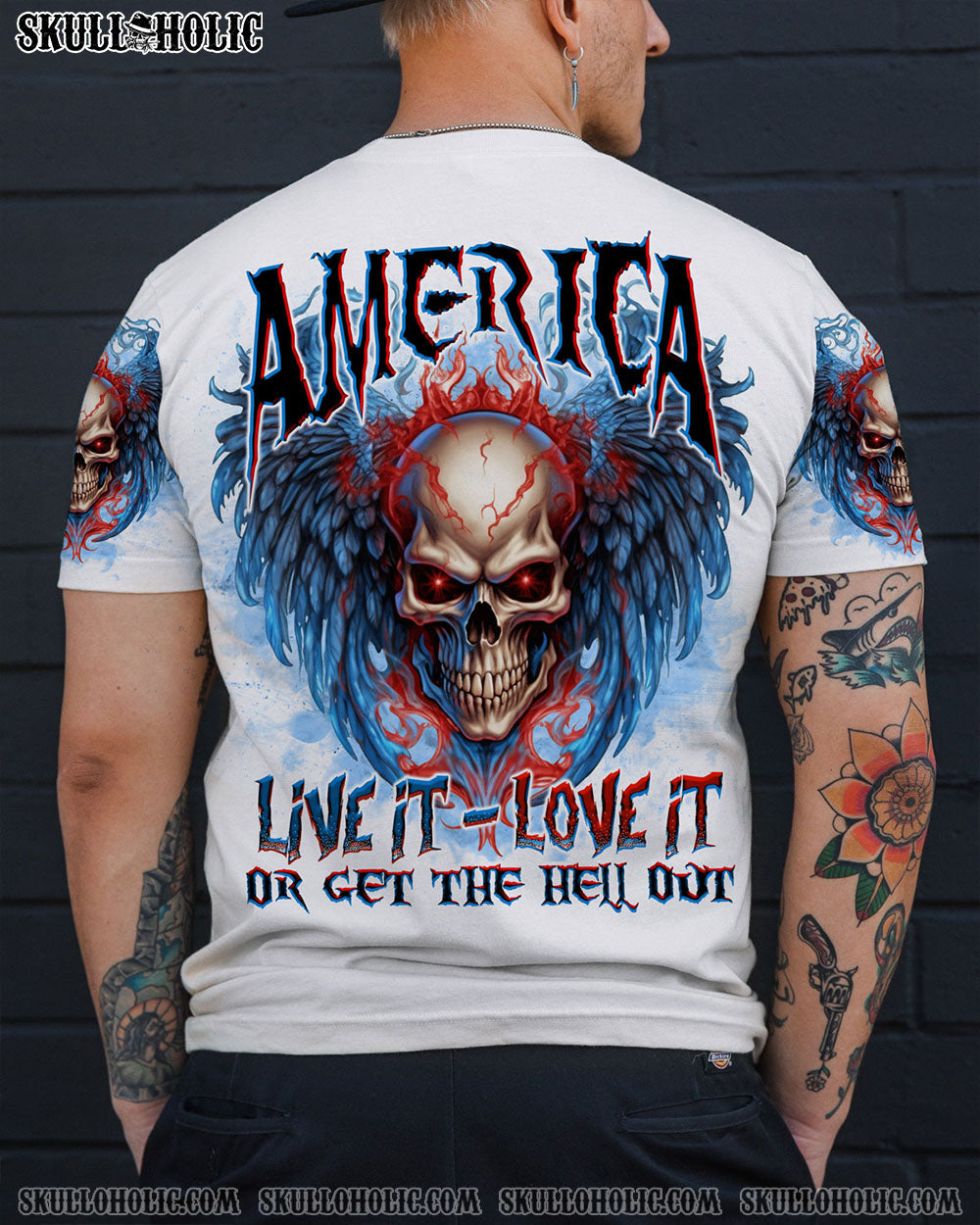 AMERICA LIVE IT LOVE IT OR GET THE HELL OUT SKULL WINGS ALL OVER PRINT – TLNO1505232