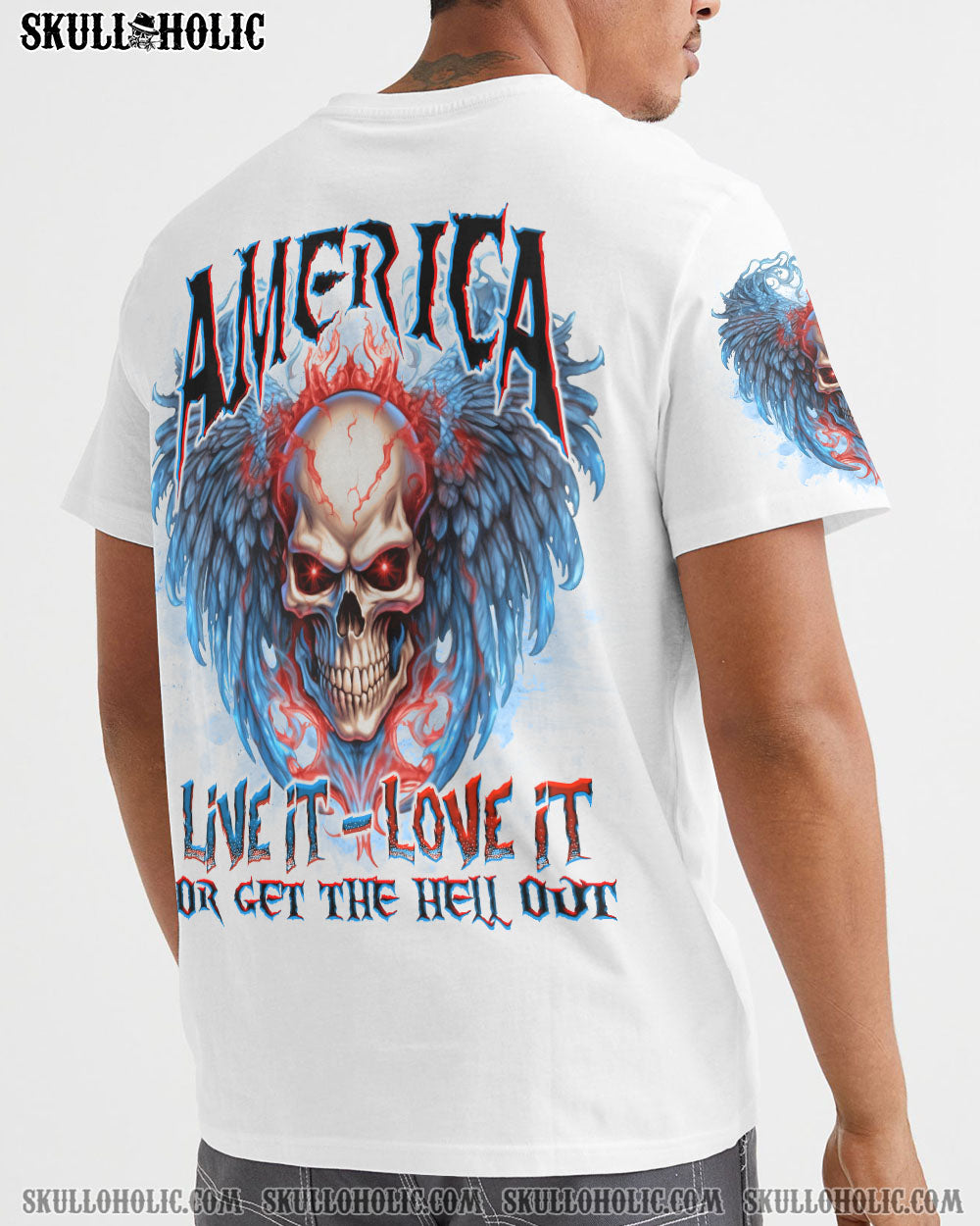 AMERICA LIVE IT LOVE IT OR GET THE HELL OUT SKULL WINGS ALL OVER PRINT – TLNO1505232