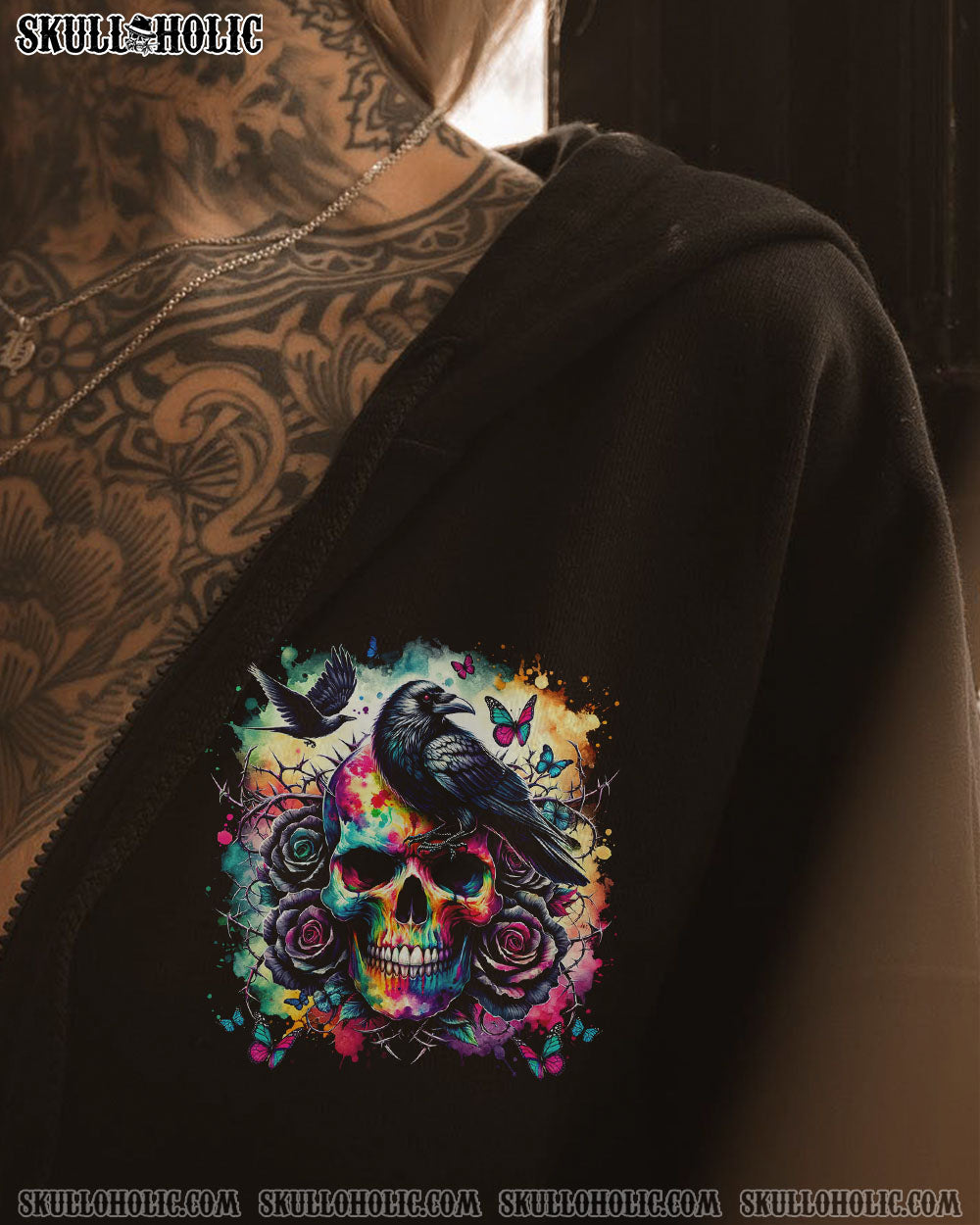 AND I WAS IN THE DARKNESS SKULL RAVEN ALL OVER PRINT – TLTR1806241