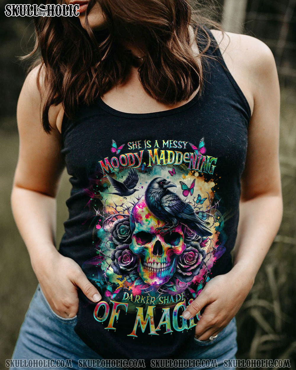 AND I WAS IN THE DARKNESS SKULL RAVEN ALL OVER PRINT – TLTR1806241