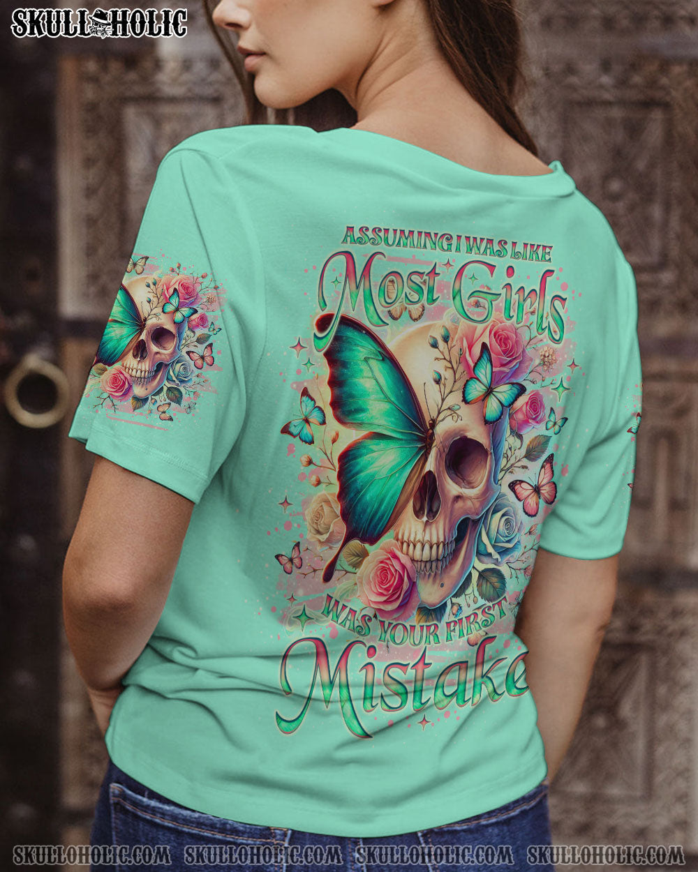 ASSUMING I WAS LIKE MOST GIRLS SKULL BUTTERFLY ALL OVER PRINT – TLNO2406241