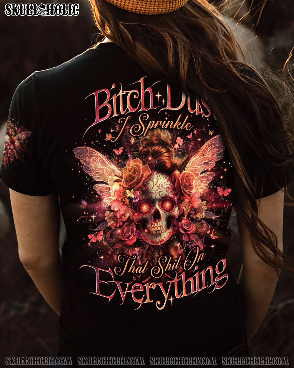 B DUST I SPRINKLE THAT S ON EVERYTHING SKULL MESSY BUN WINGS ALL OVER PRINT – TLNO1304241