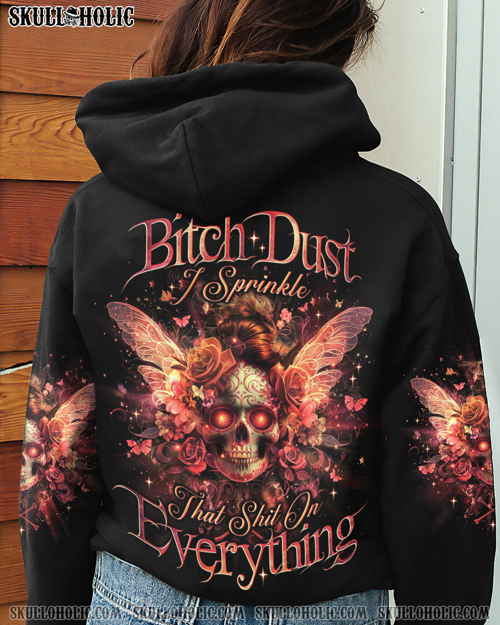 B DUST I SPRINKLE THAT S ON EVERYTHING SKULL MESSY BUN WINGS ALL OVER PRINT – TLNO1304241
