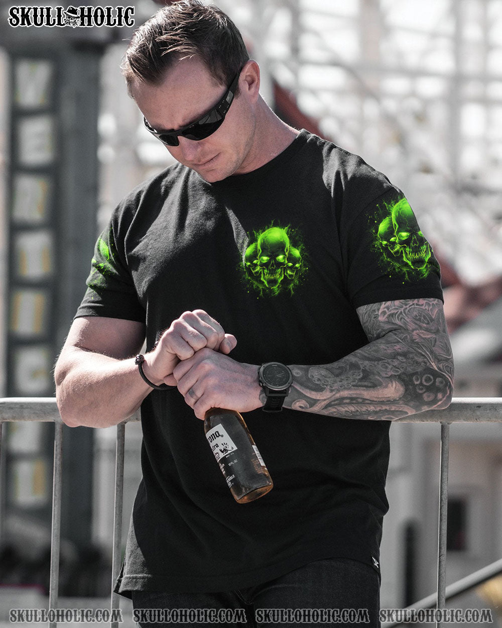 BE CAREFUL FLAMING SKULL ALL OVER PRINT – YHLN111233