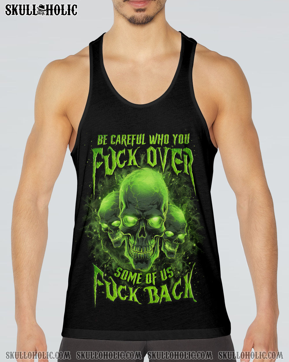 BE CAREFUL FLAMING SKULL ALL OVER PRINT – YHLN111233