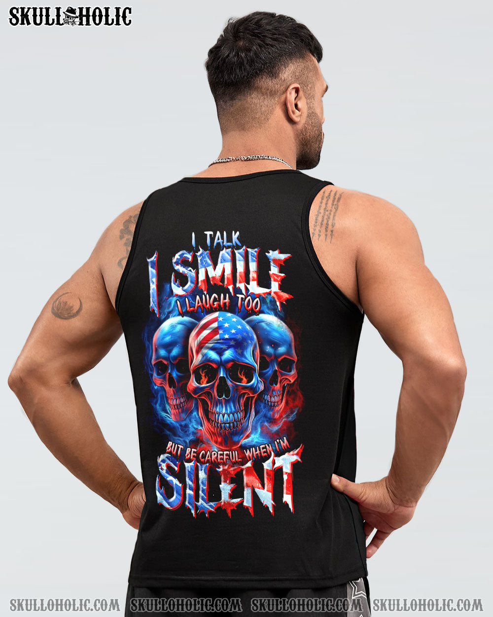 BE CAREFUL WHEN I’M SILENT 3 SKULLS ALL OVER PRINT – TLTR0407232