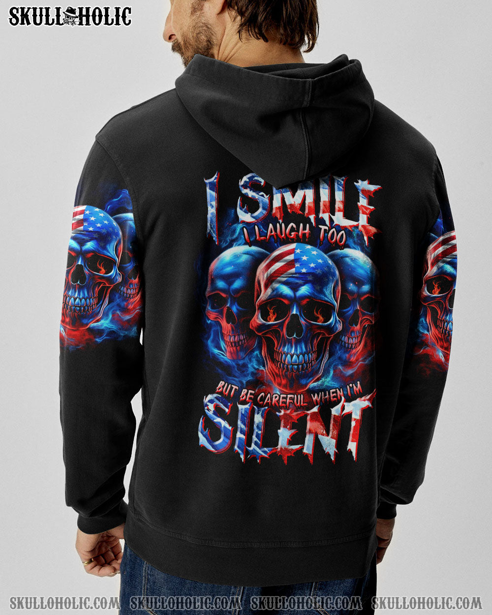 BE CAREFUL WHEN I’M SILENT 3 SKULLS ALL OVER PRINT – TLTR0407232