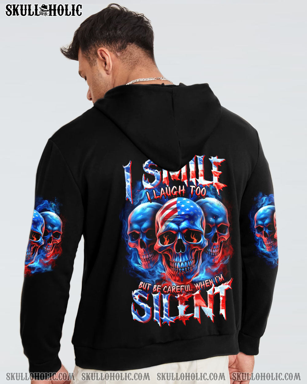 BE CAREFUL WHEN I’M SILENT 3 SKULLS ALL OVER PRINT – TLTR0407232