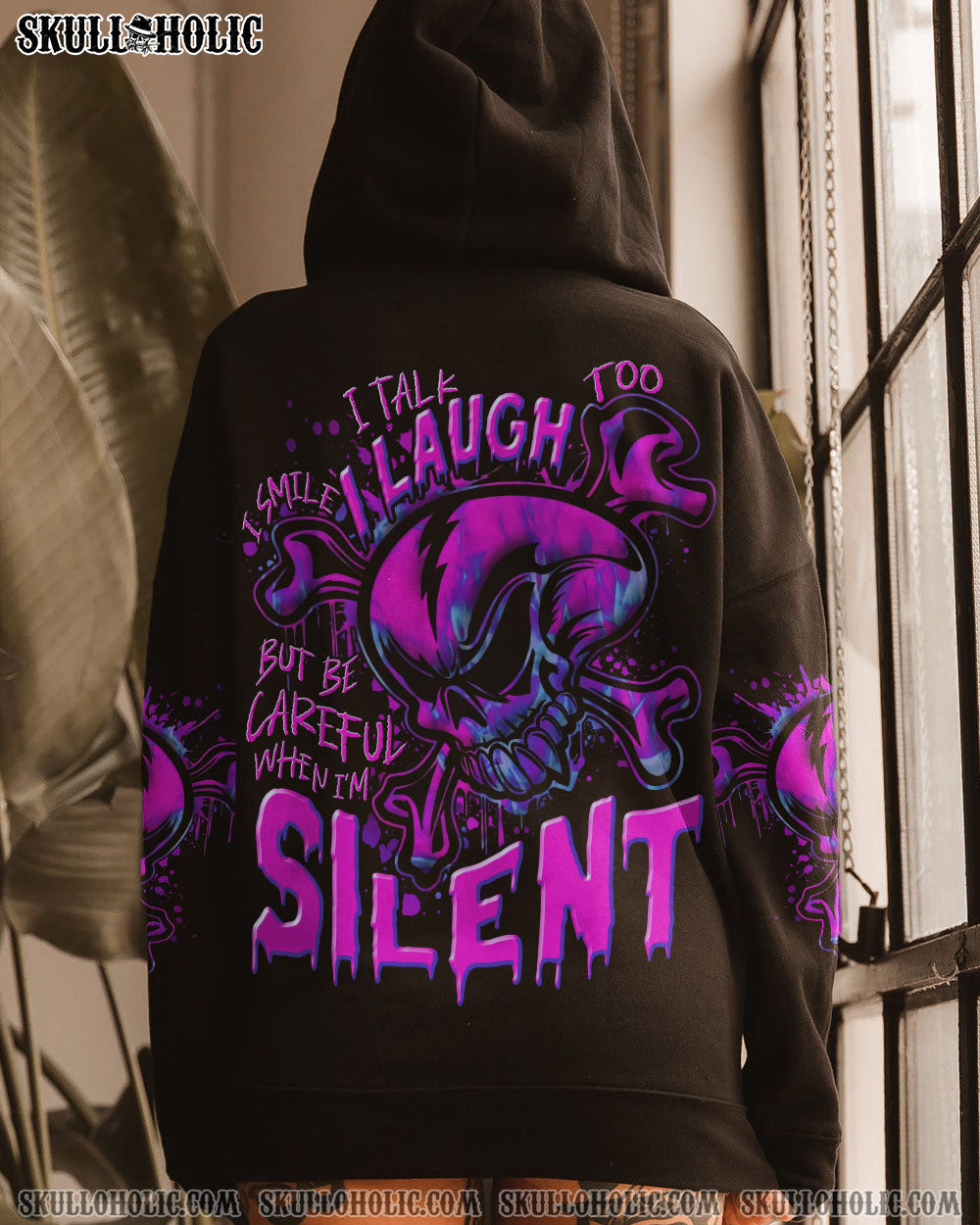 BE CAREFUL WHEN I’M SILENT SKULL BONES ALL OVER PRINT – TLNT0607232