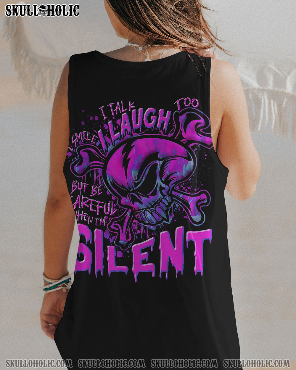 BE CAREFUL WHEN I’M SILENT SKULL BONES ALL OVER PRINT – TLNT0607232
