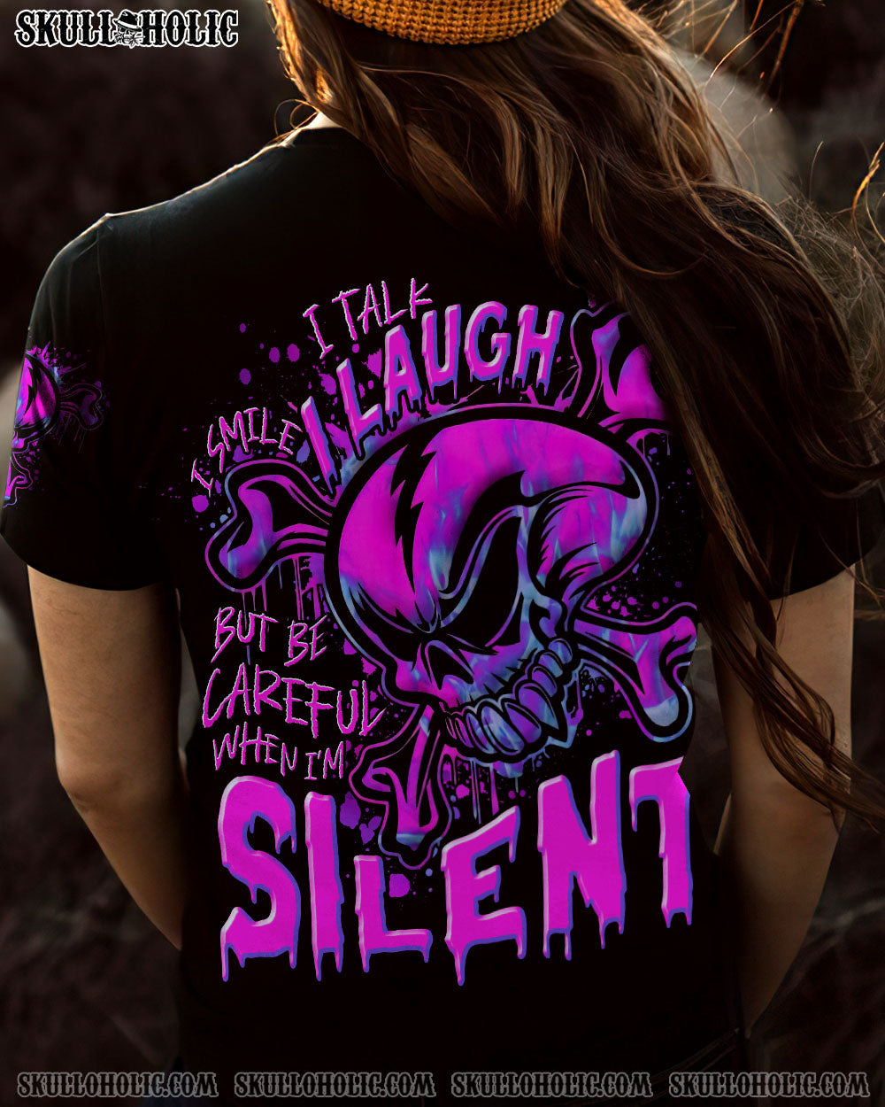 BE CAREFUL WHEN I’M SILENT SKULL BONES ALL OVER PRINT – TLNT0607232