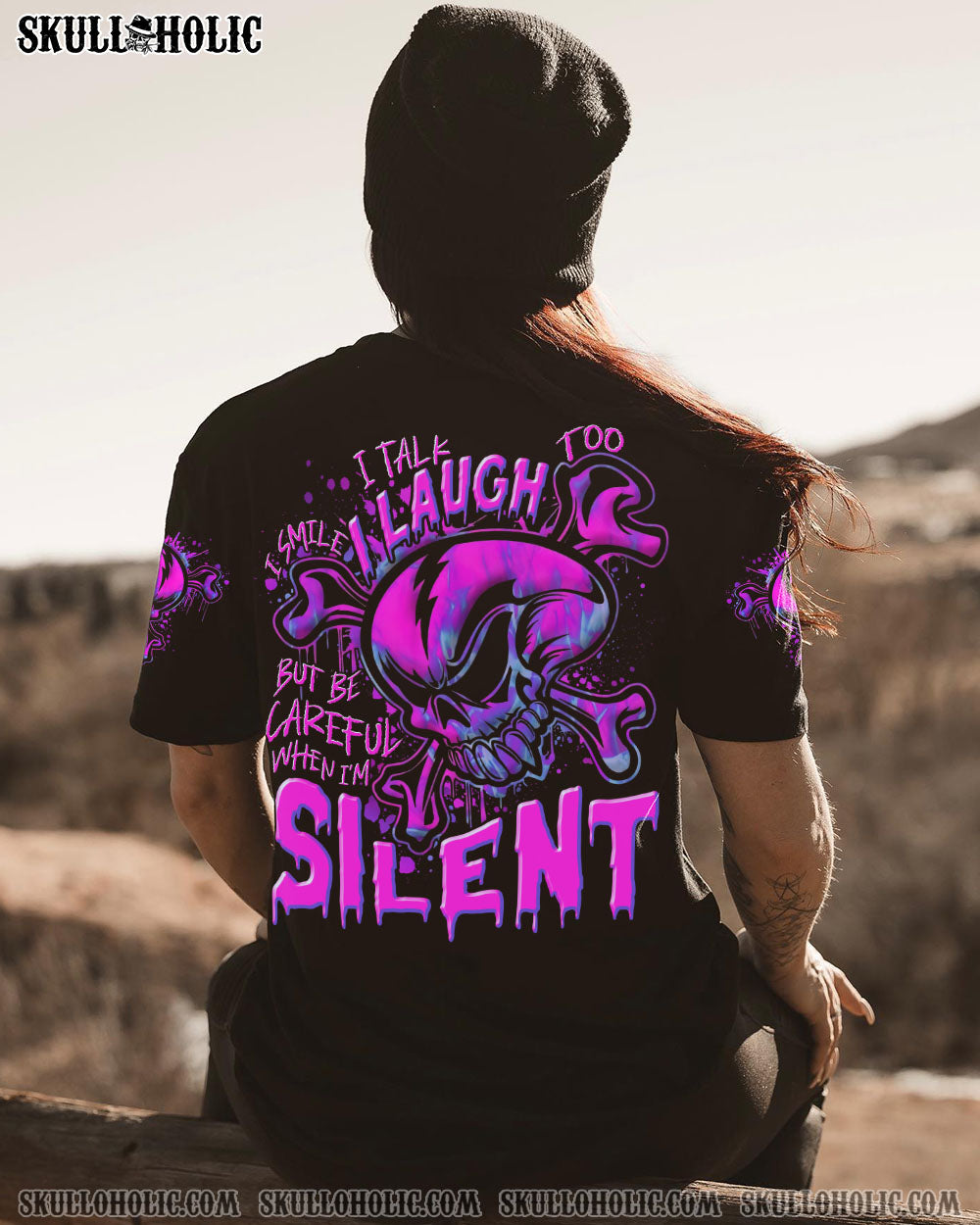 BE CAREFUL WHEN I’M SILENT SKULL BONES ALL OVER PRINT – TLNT0607232