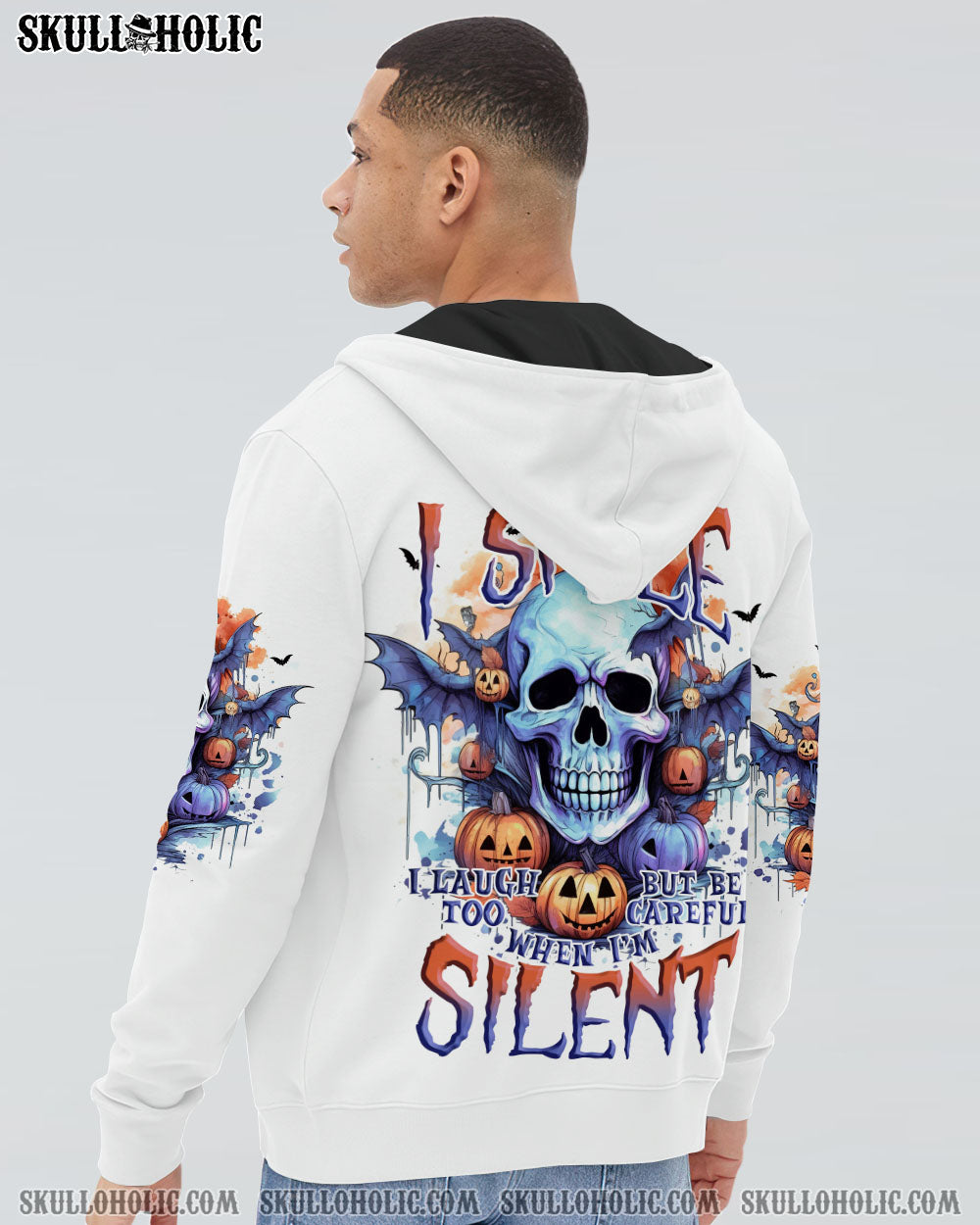 BE CAREFUL WHEN I’M SILENT SKULL HALLOWEEN ALL OVER PRINT – TLNO1108234
