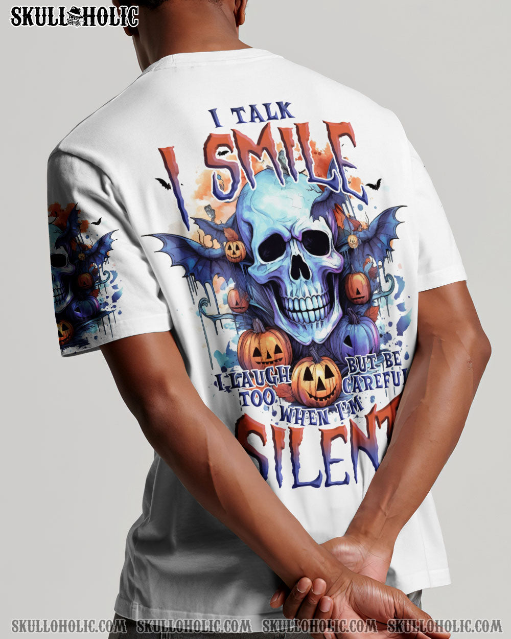 BE CAREFUL WHEN I’M SILENT SKULL HALLOWEEN ALL OVER PRINT – TLNO1108234