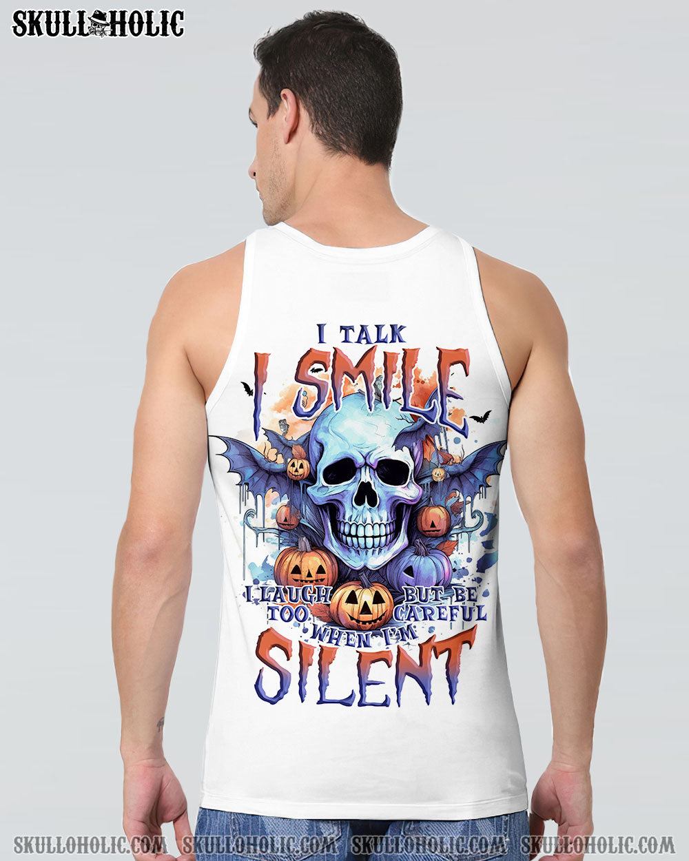 BE CAREFUL WHEN I’M SILENT SKULL HALLOWEEN ALL OVER PRINT – TLNO1108234