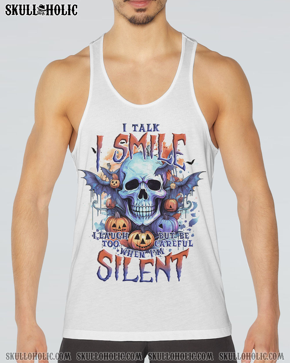 BE CAREFUL WHEN I’M SILENT SKULL HALLOWEEN ALL OVER PRINT – TLNO1108234