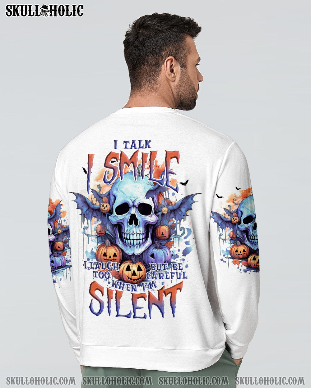 BE CAREFUL WHEN I’M SILENT SKULL HALLOWEEN ALL OVER PRINT – TLNO1108234