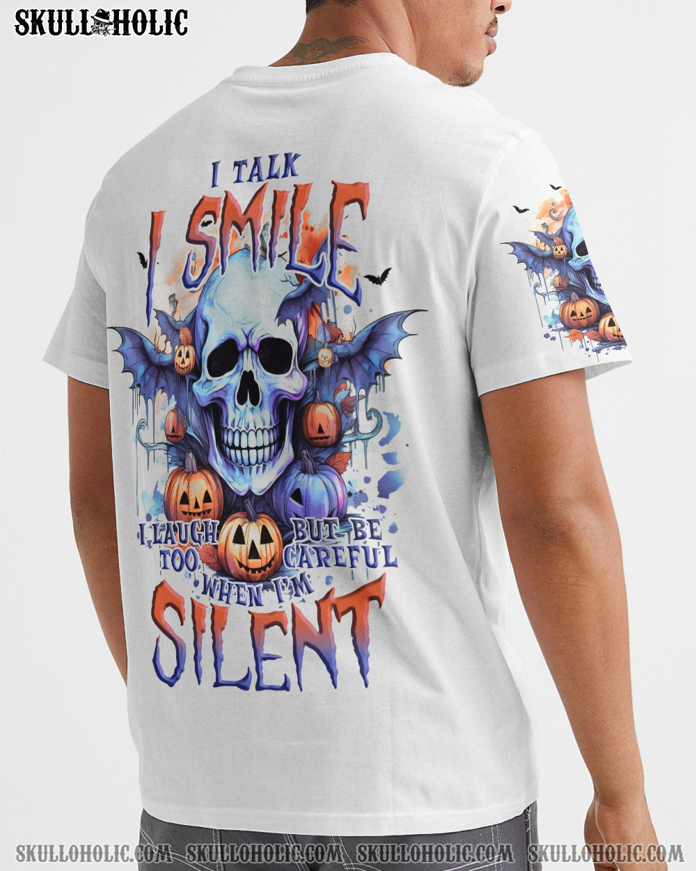 BE CAREFUL WHEN I’M SILENT SKULL HALLOWEEN ALL OVER PRINT – TLNO1108234