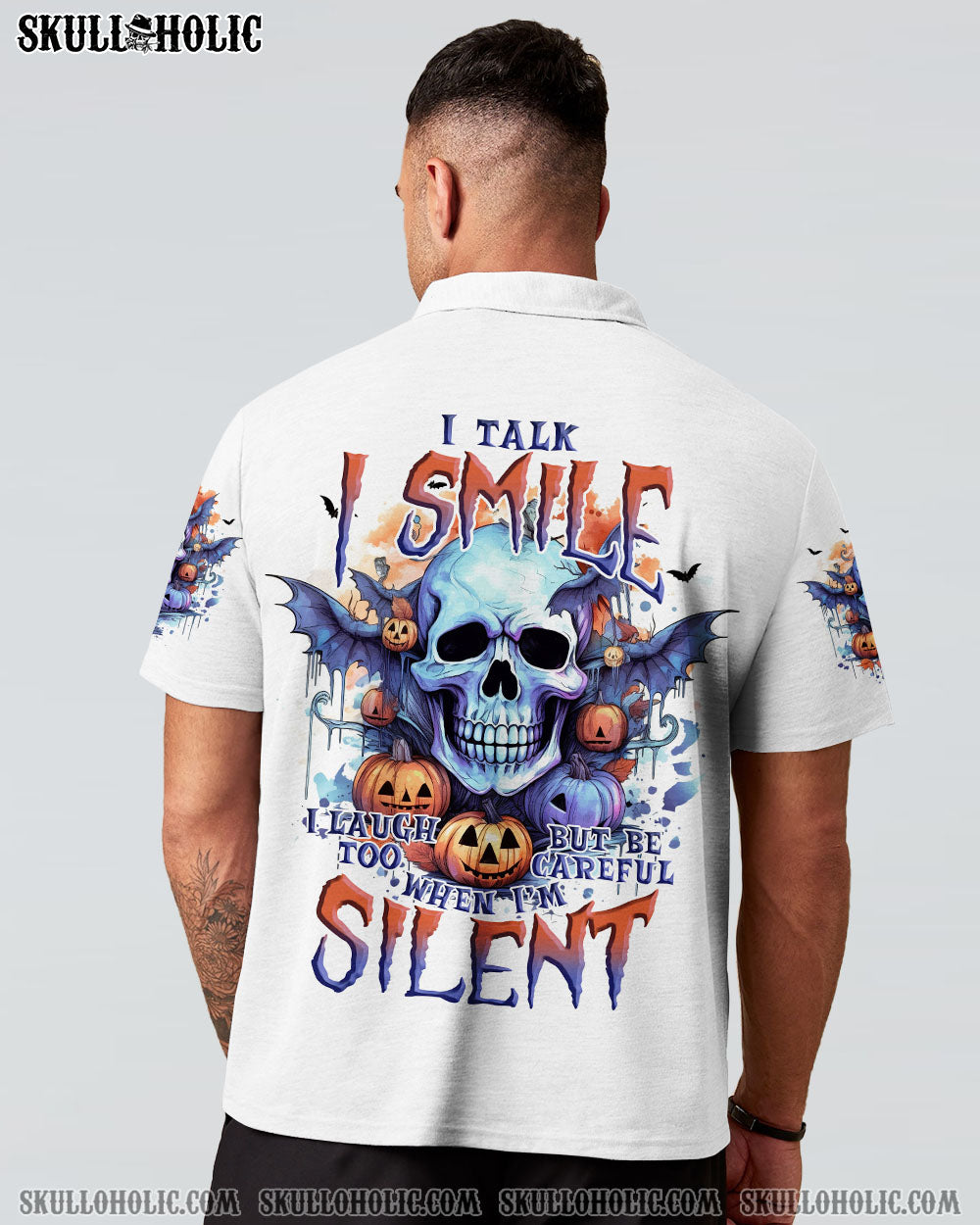 BE CAREFUL WHEN I’M SILENT SKULL HALLOWEEN ALL OVER PRINT – TLNO1108234