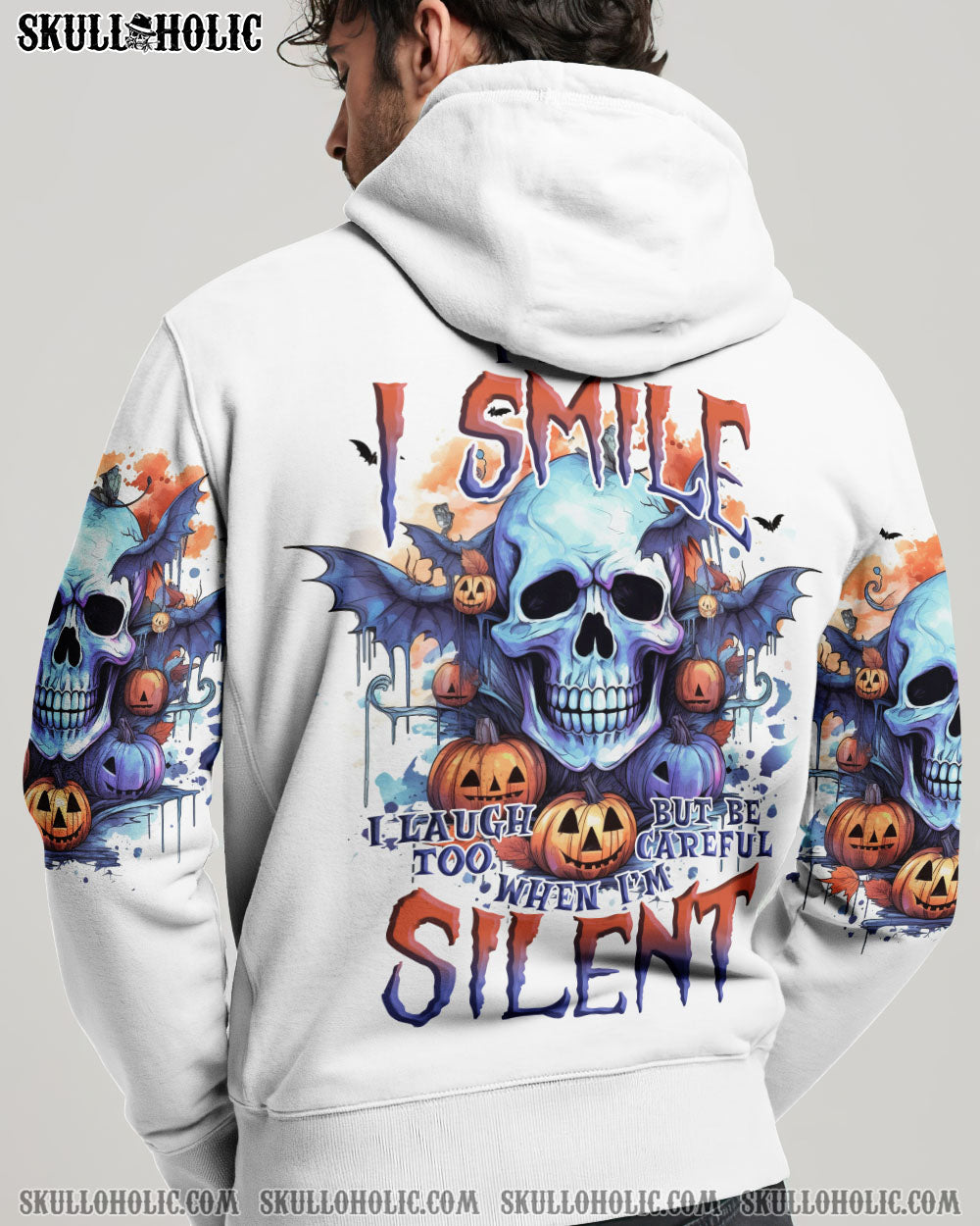 BE CAREFUL WHEN I’M SILENT SKULL HALLOWEEN ALL OVER PRINT – TLNO1108234