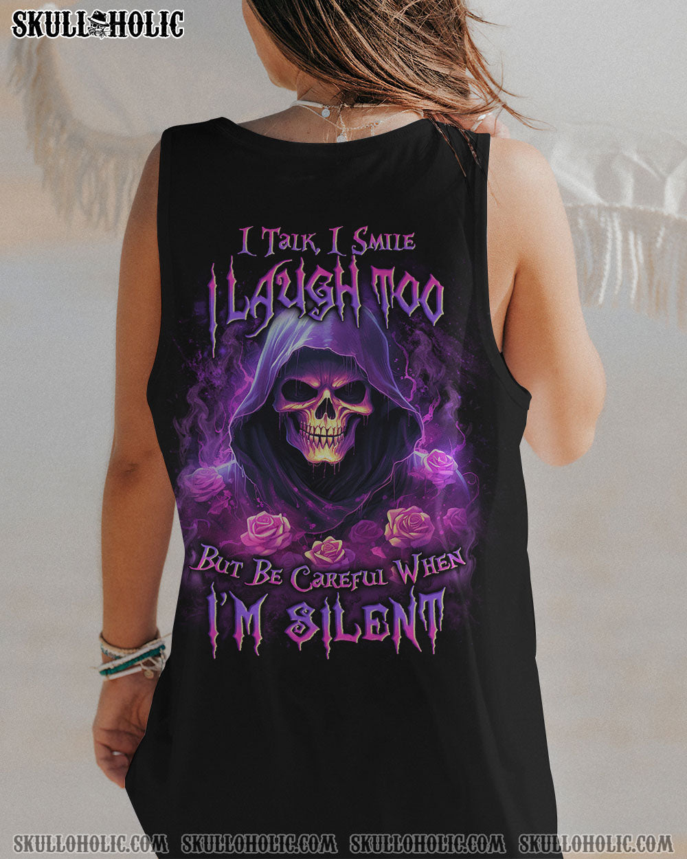 BE CAREFUL WHEN I’M SILENT SKULL ROSE ALL OVER PRINT – YHLN1907231