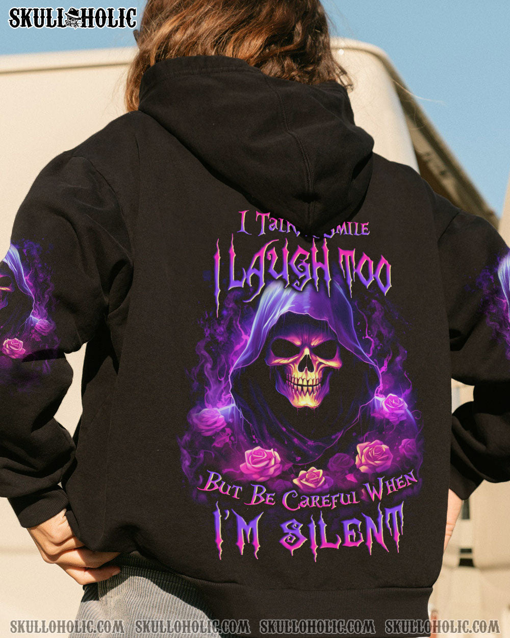 BE CAREFUL WHEN I’M SILENT SKULL ROSE ALL OVER PRINT – YHLN1907231