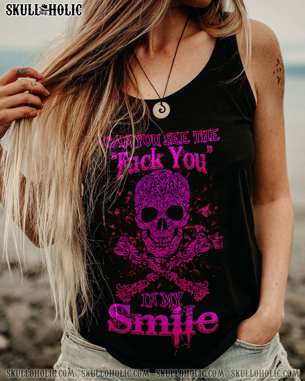 CAN YOU SEE THE F YOU SKULL ROSE ALL OVER PRINT – TLNZ0302231