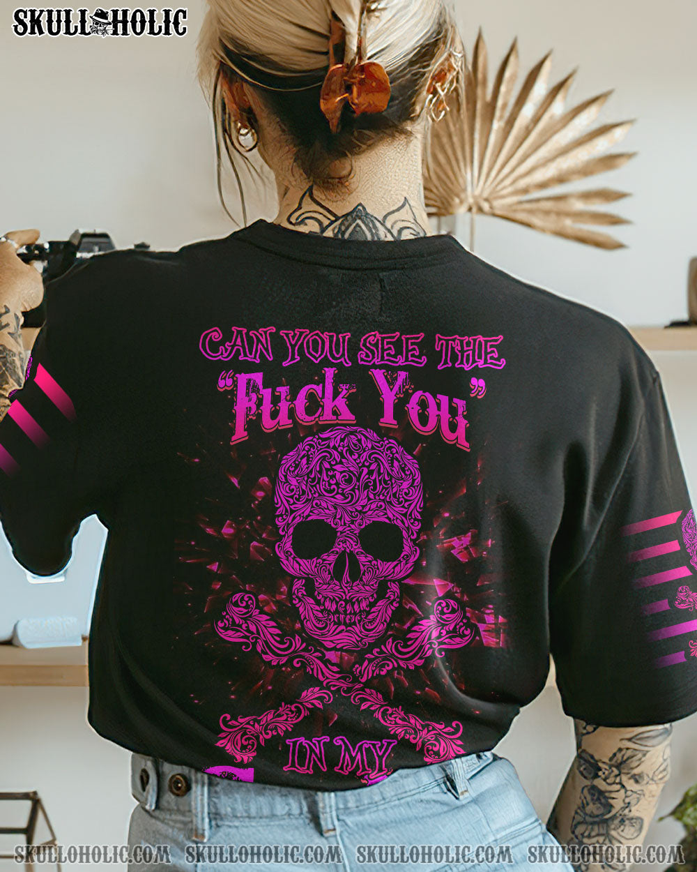 CAN YOU SEE THE F YOU SKULL ROSE ALL OVER PRINT – TLNZ0302231