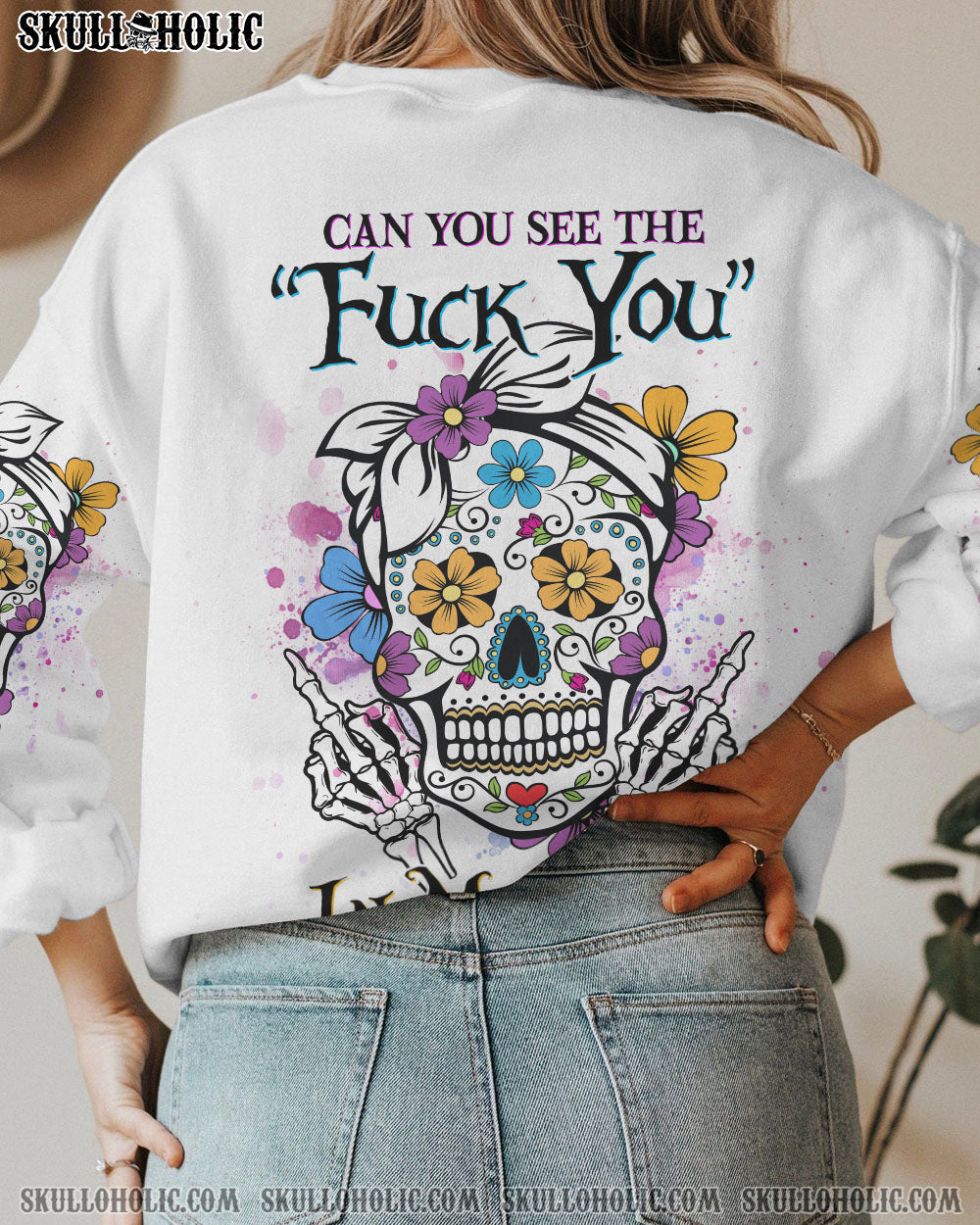 CAN YOU SEE THE F YOU SUGAR SKULL ALL OVER PRINT – YHHG1503231