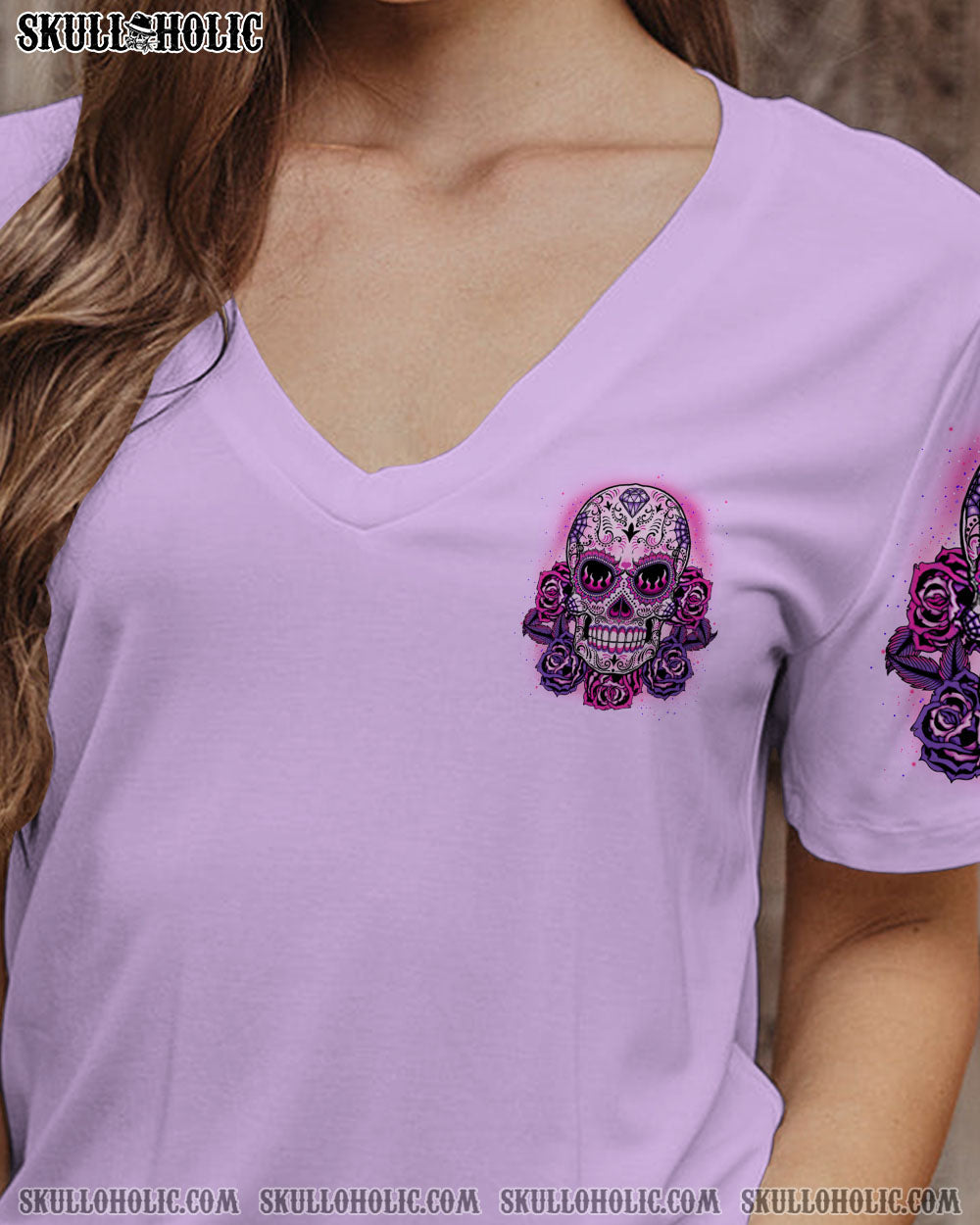 CAN YOU SEE THE F YOU SUGAR SKULL ROSE PURPLE ALL OVER PRINT – TLTW1302235
