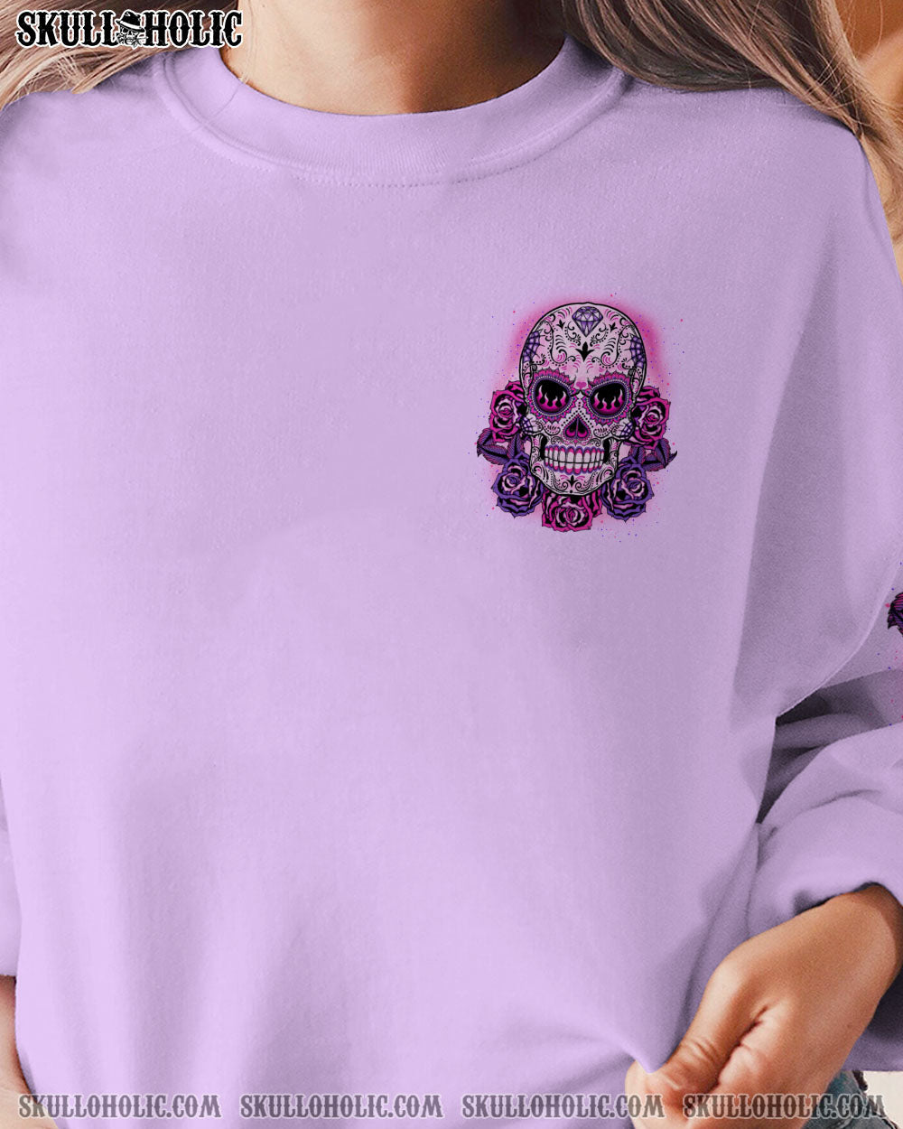 CAN YOU SEE THE F YOU SUGAR SKULL ROSE PURPLE ALL OVER PRINT – TLTW1302235