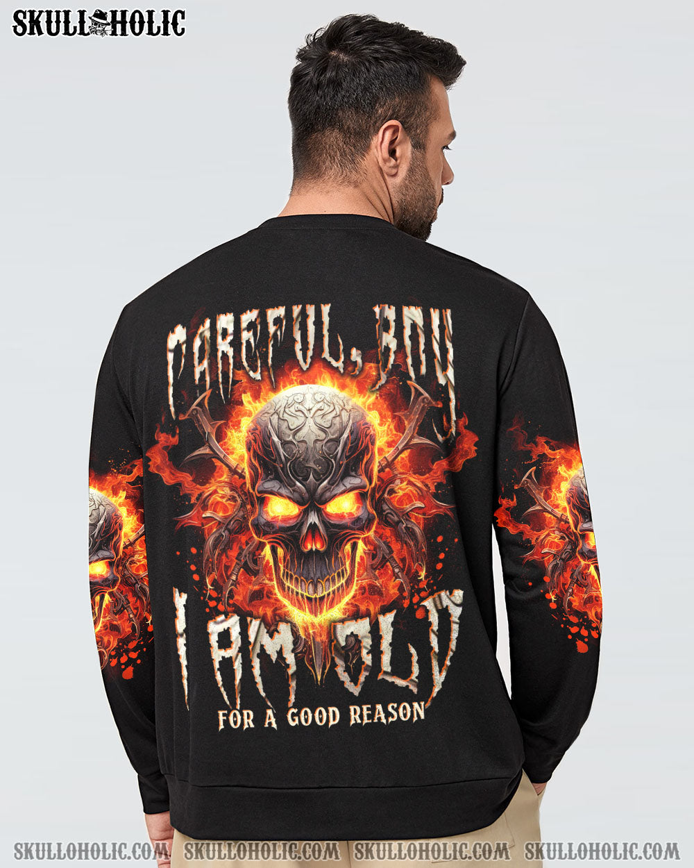 CAREFUL BOY FIRE SKULL ALL OVER PRINT – TLNT2107234