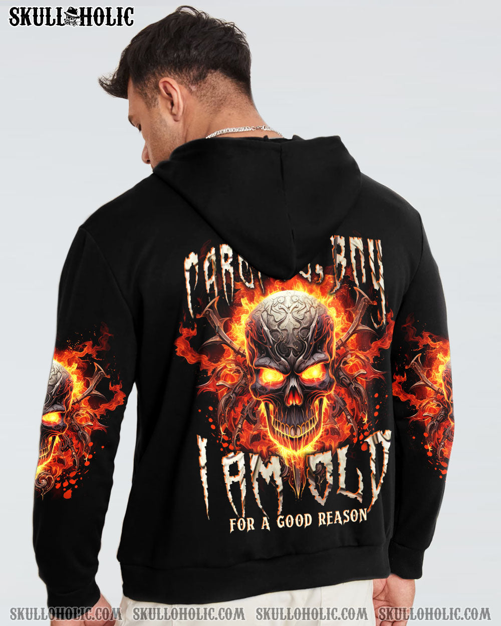 CAREFUL BOY FIRE SKULL ALL OVER PRINT – TLNT2107234