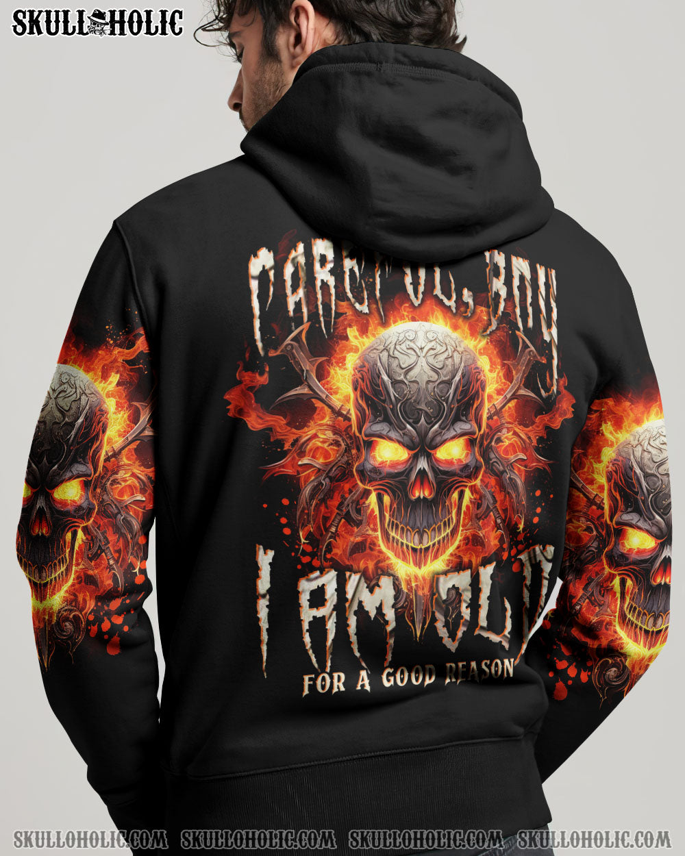 CAREFUL BOY FIRE SKULL ALL OVER PRINT – TLNT2107234