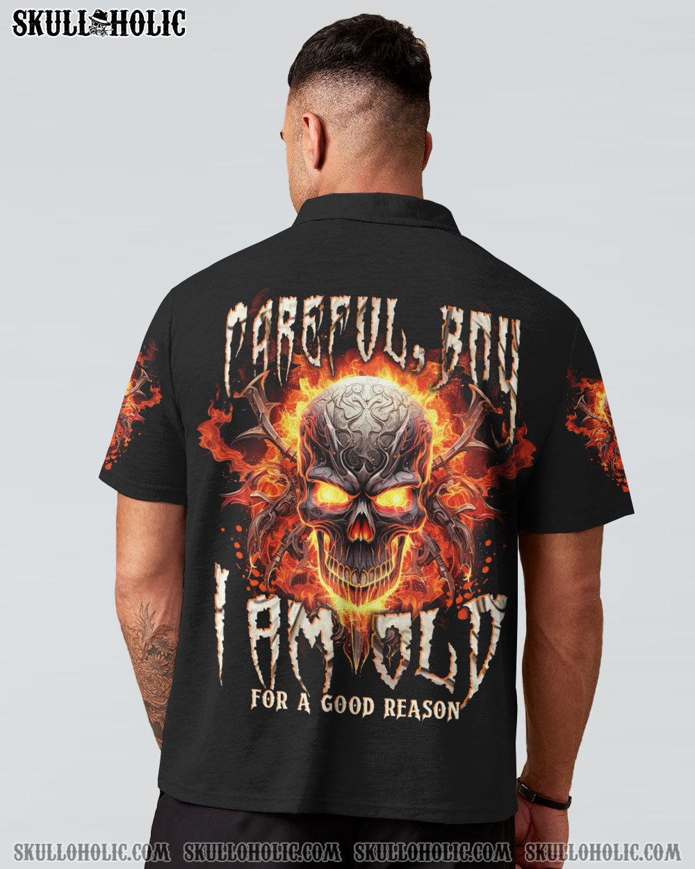 CAREFUL BOY FIRE SKULL ALL OVER PRINT – TLNT2107234