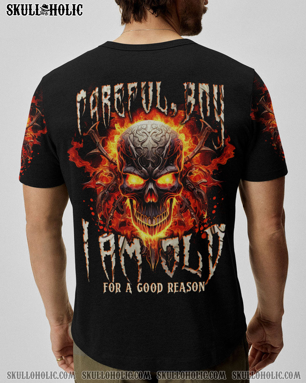 CAREFUL BOY FIRE SKULL ALL OVER PRINT – TLNT2107234