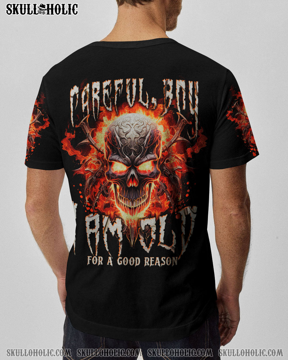 CAREFUL BOY FIRE SKULL ALL OVER PRINT – TLNT2107234