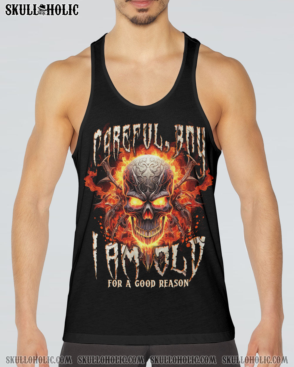 CAREFUL BOY FIRE SKULL ALL OVER PRINT – TLNT2107234