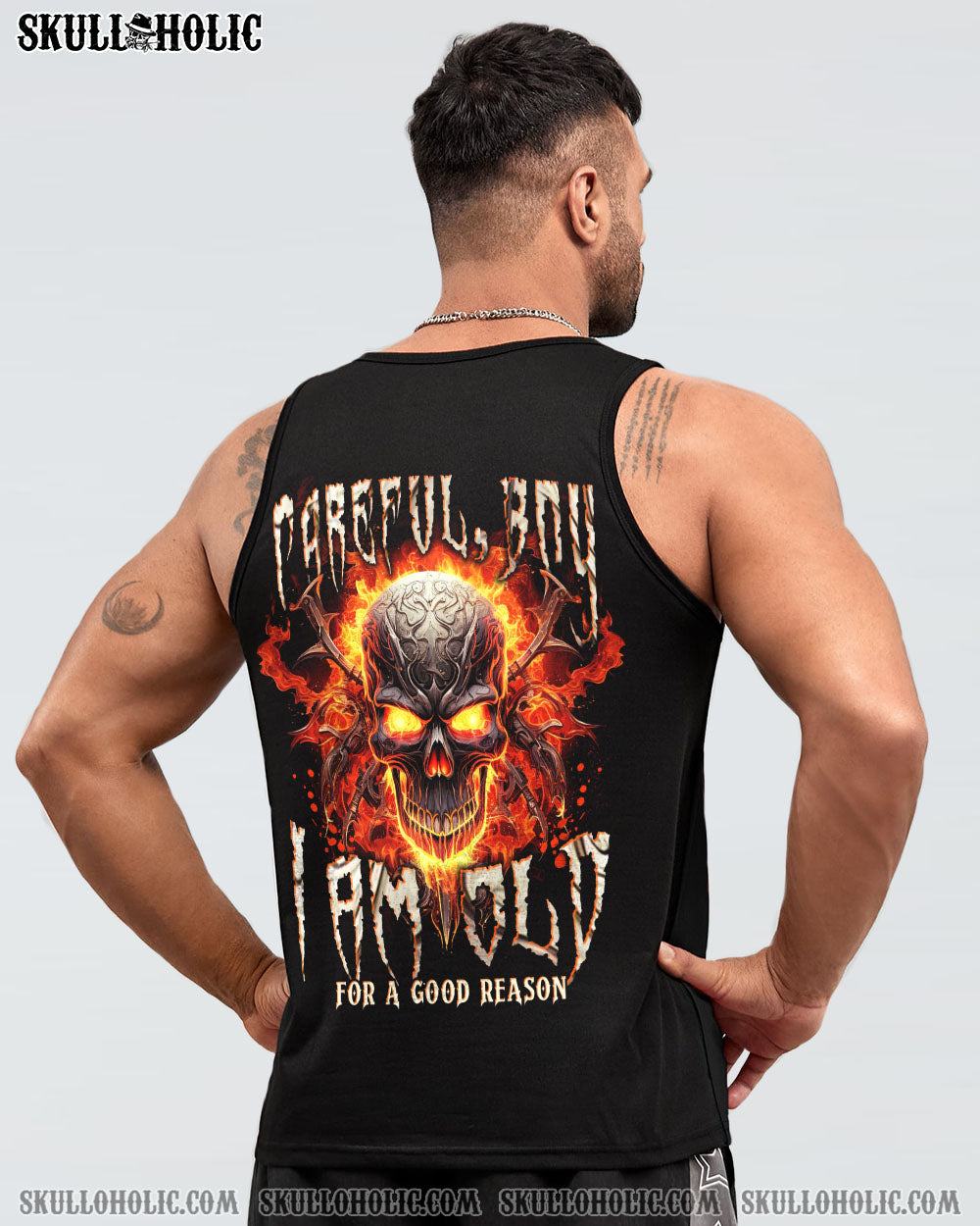 CAREFUL BOY FIRE SKULL ALL OVER PRINT – TLNT2107234