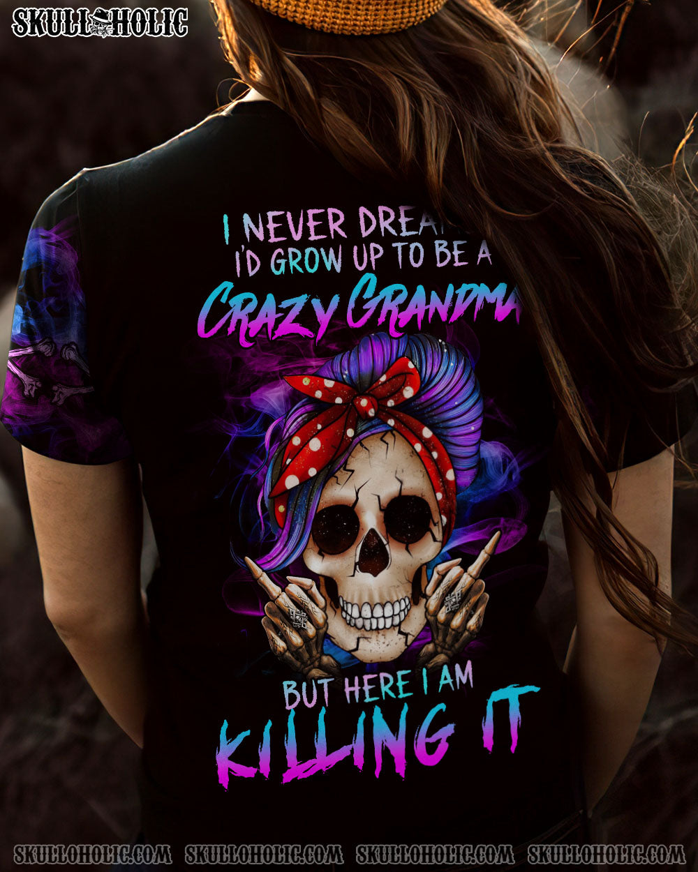 CRAZY GRANDMA SKULL ALL OVER PRINT – YHHG2202234