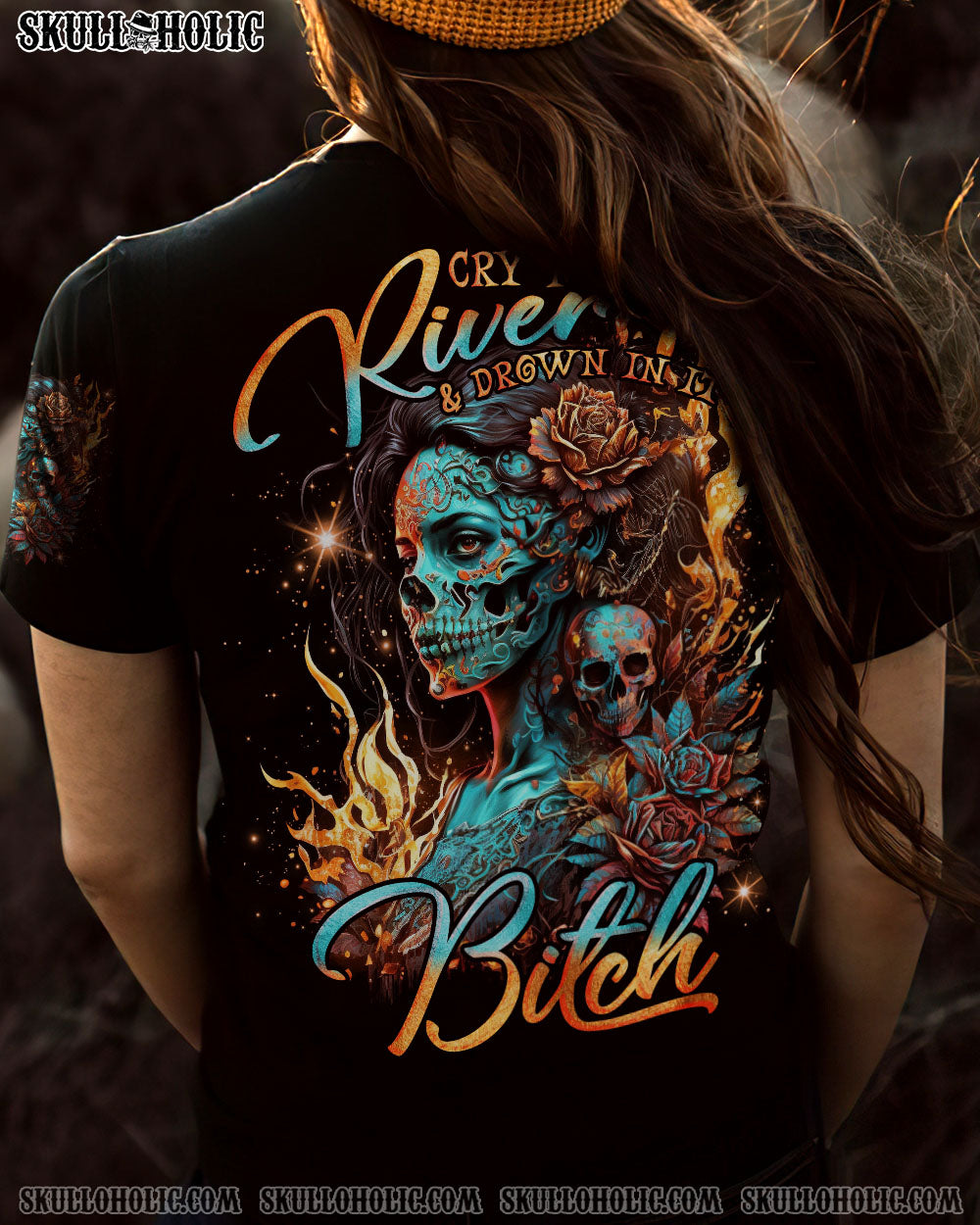 CRY ME A RIVER SUGAR SKULL ALL OVER PRINT – TLNO0404232