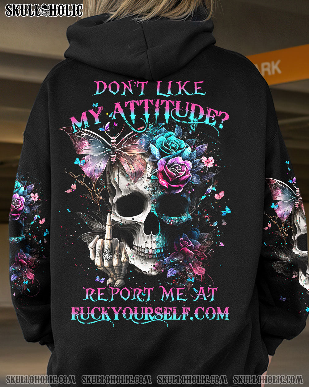 DON'T LIKE MY ATTITUDE SKULL ALL OVER PRINT - YHHN2802232