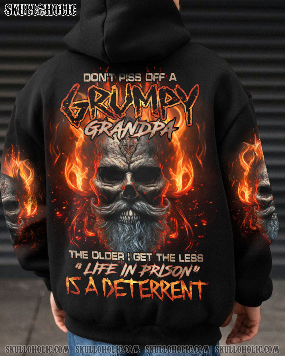 DON'T PISS OFF A GRUMPY GRANDPA SKULL ALL OVER PRINT - TLNO0704232